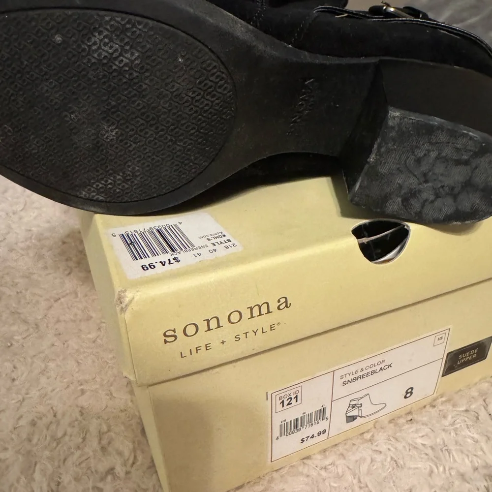 Sonoma‎ Black Ankle Booties with Buckle